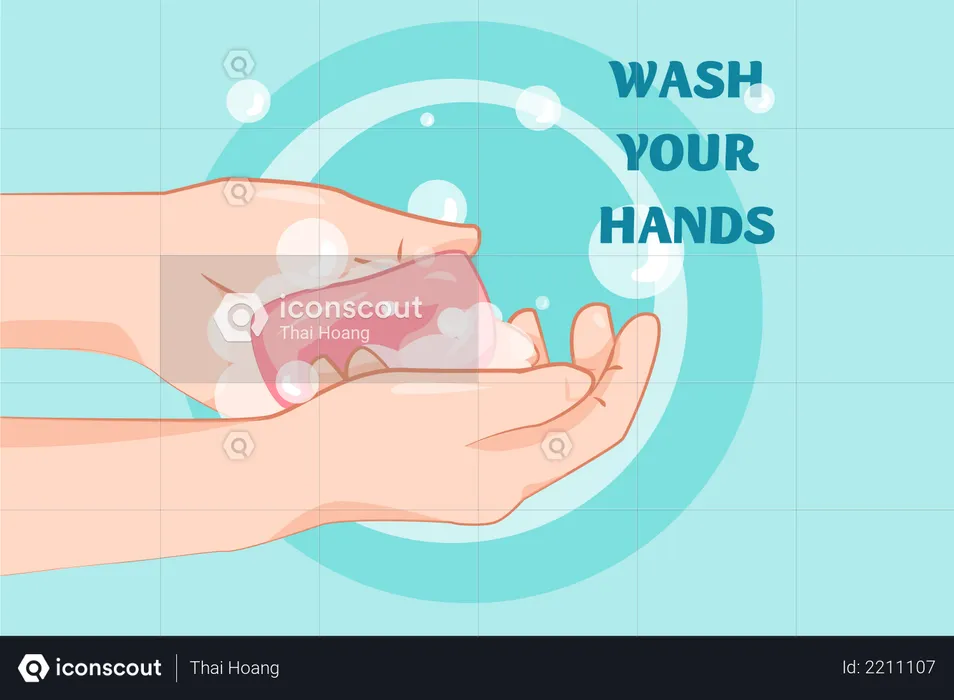 Wash Your Hands with Soap  Illustration