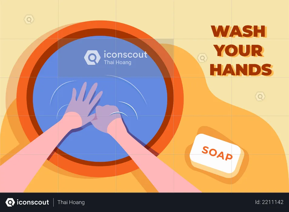 Wash Your Hands With Soap  Illustration