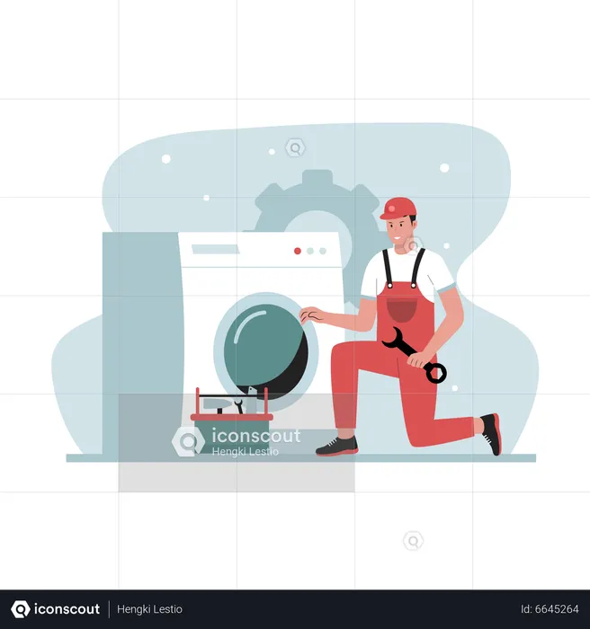 Washing machine repair  Illustration
