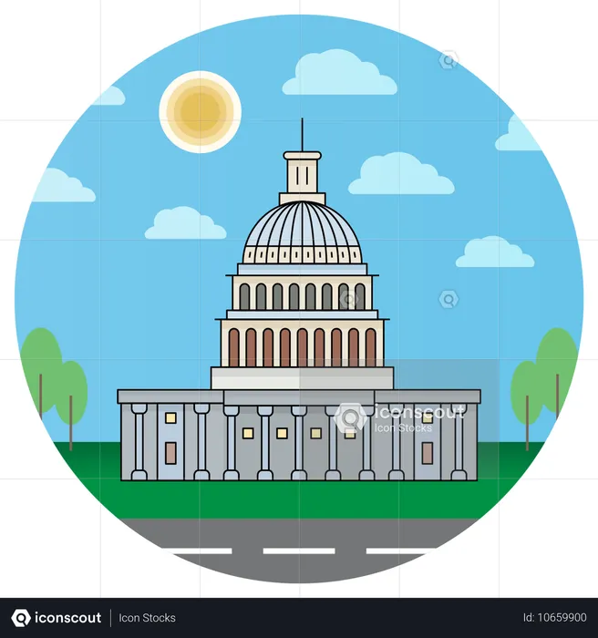 Washington DC America Capitol  Illustration