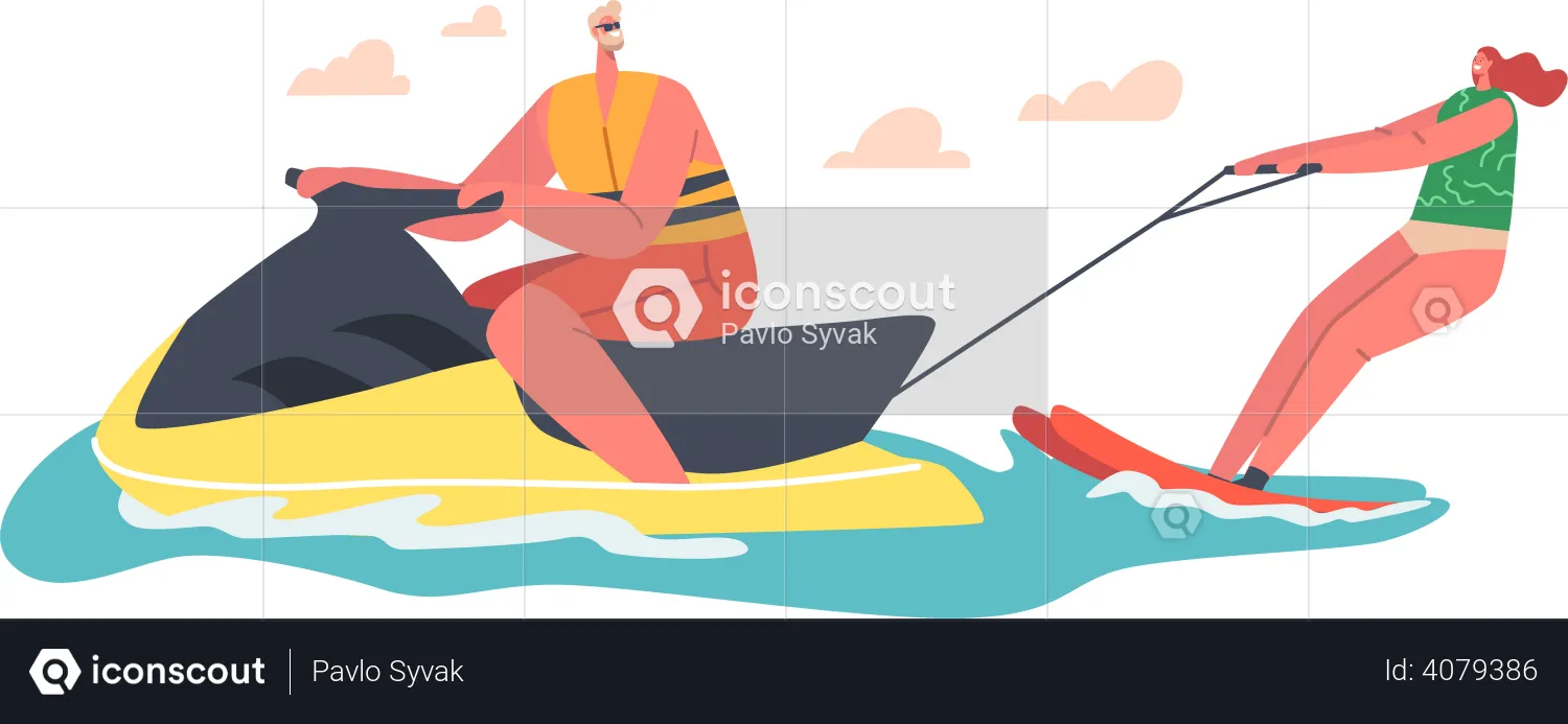 Extremsport Wasser-Jetski  Illustration