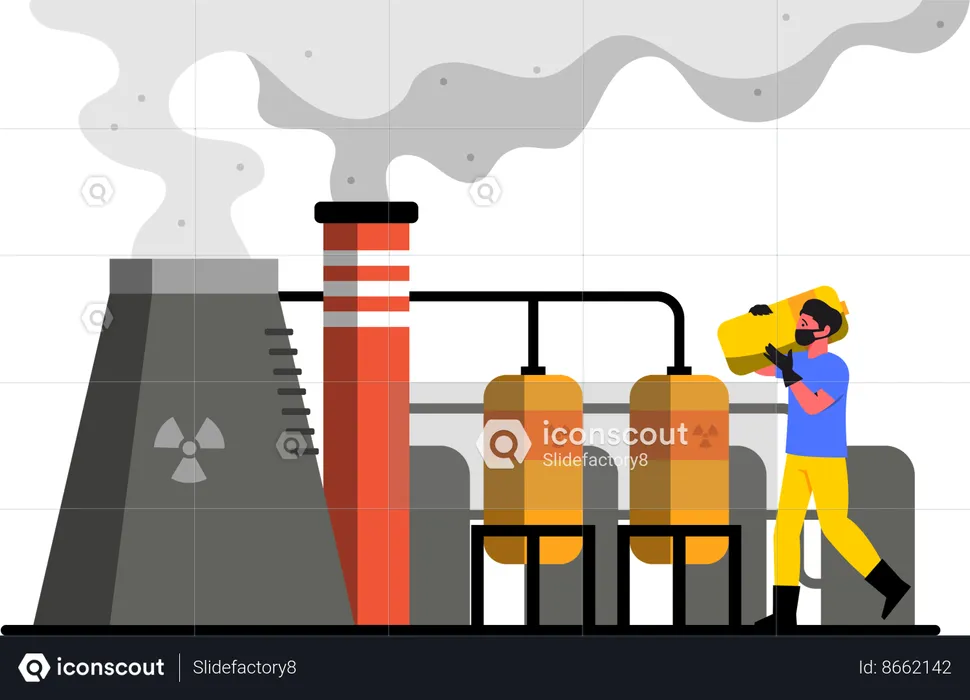 Waste chemical factories  Illustration