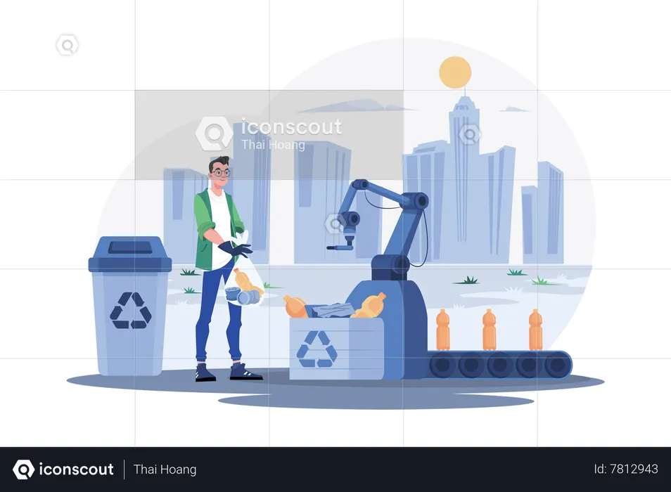 Waste Recycling Technology  Illustration