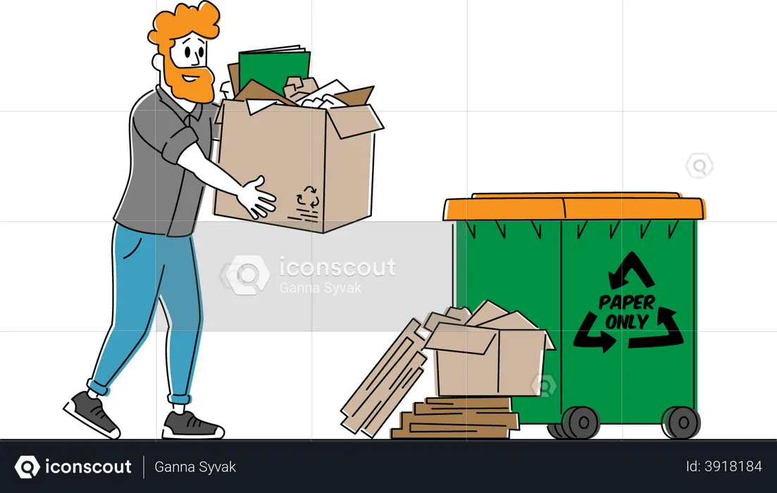 Wastepaper Recycling Solution  Illustration