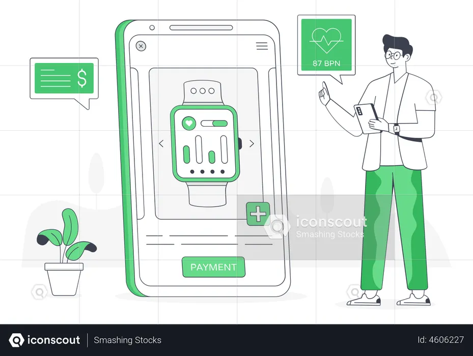 Watch Payment  Illustration