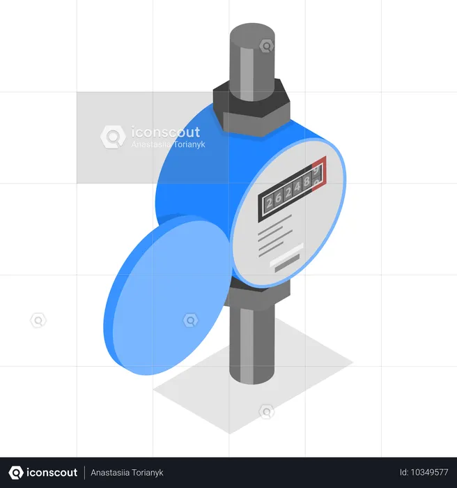 Water And Electricity Measuring  Illustration