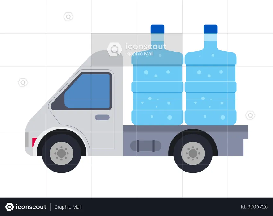 Water delivery truck  Illustration