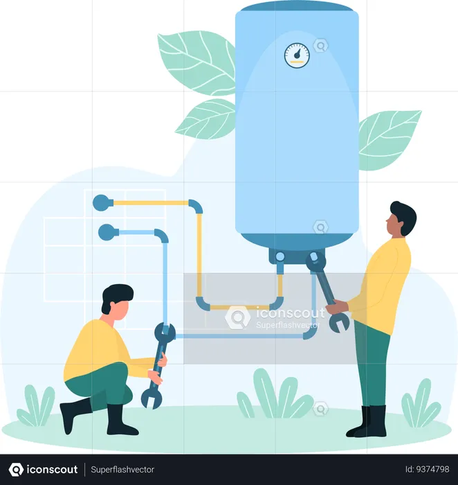 Water heater installation  Illustration