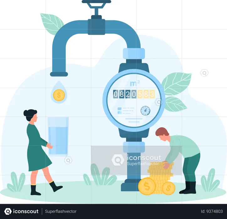 Water Meter Illustration - Services Illustrations | IconScout