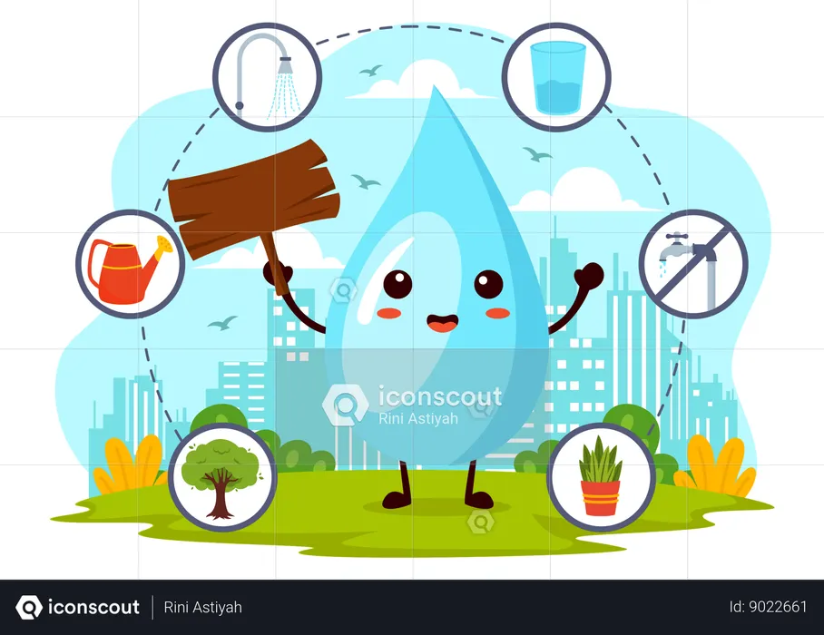 Water Preservation  Illustration