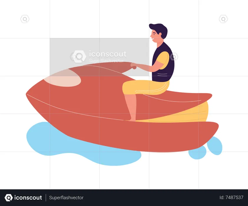 Water speedboating  Illustration