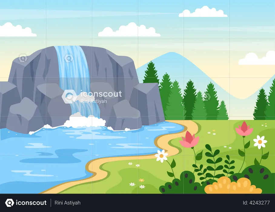 Waterfall  Illustration