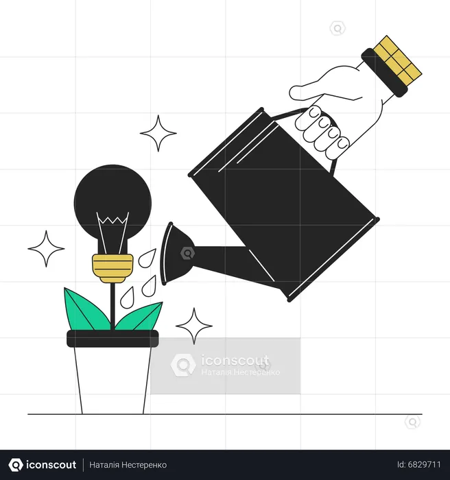 Watering creative startup idea  Illustration