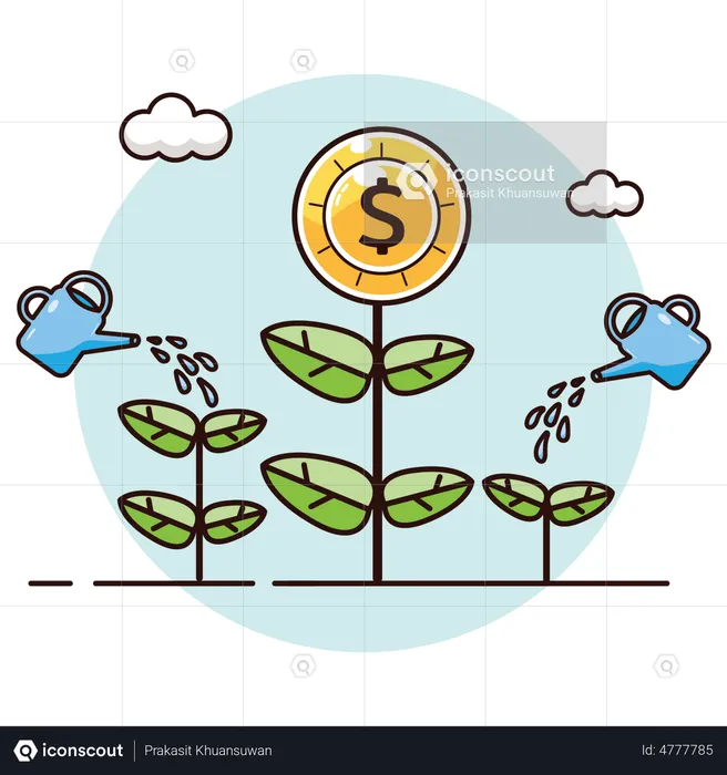 Watering Investment  Illustration