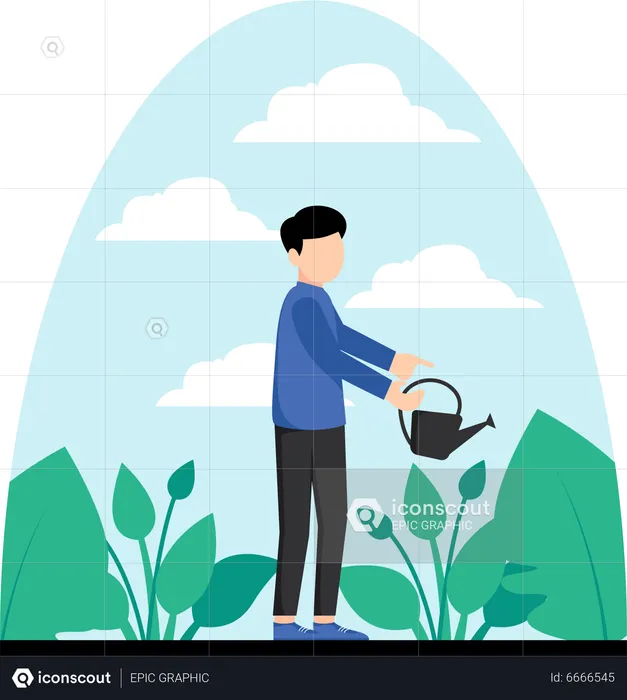 Watering plant  Illustration