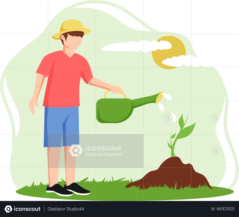 Watering plant  Illustration