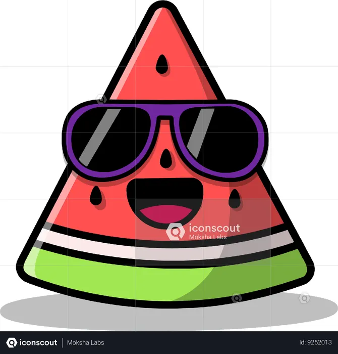 Watermelon Mascot Wearing Sunglasses  Illustration