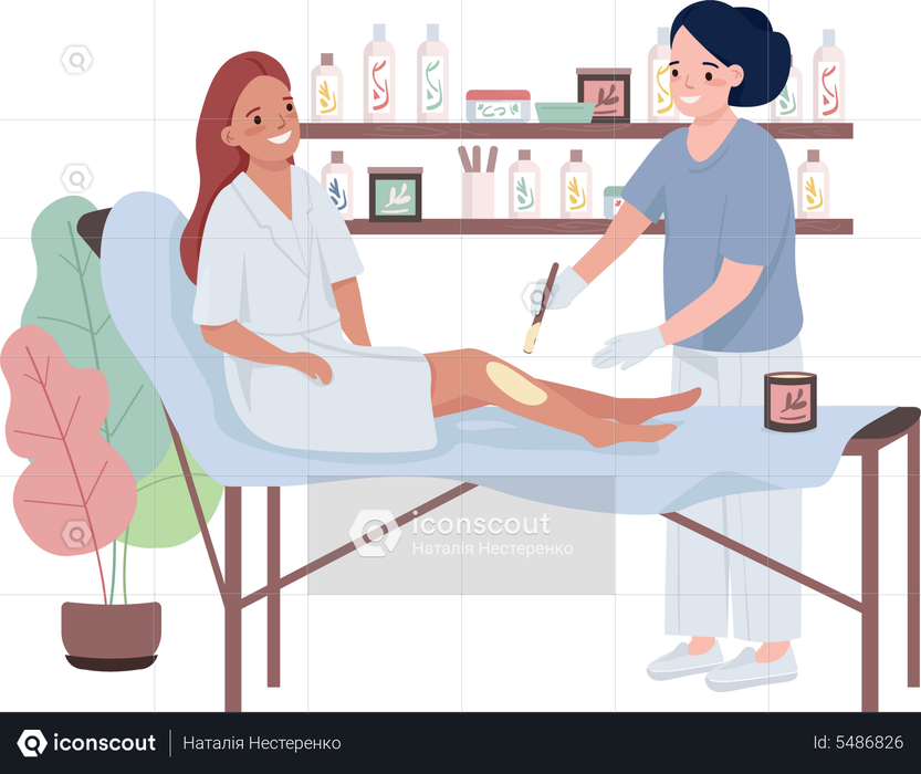Best Premium Waxing procedure Illustration download in PNG & Vector format