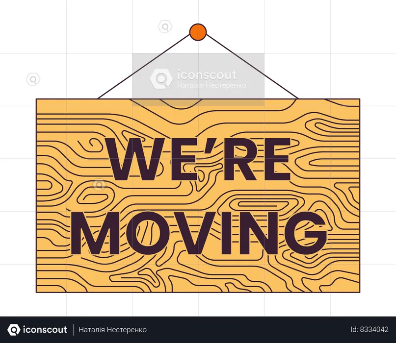 We are moving signboard  Illustration