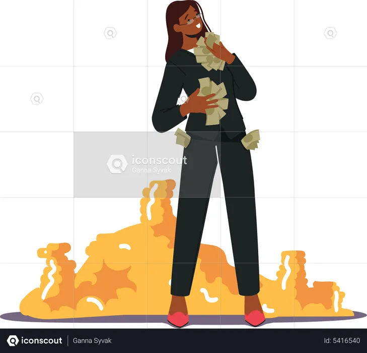 Wealth and Prosperity Businesswoman  Illustration