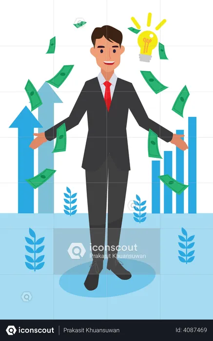 Wealth Businessman  Illustration