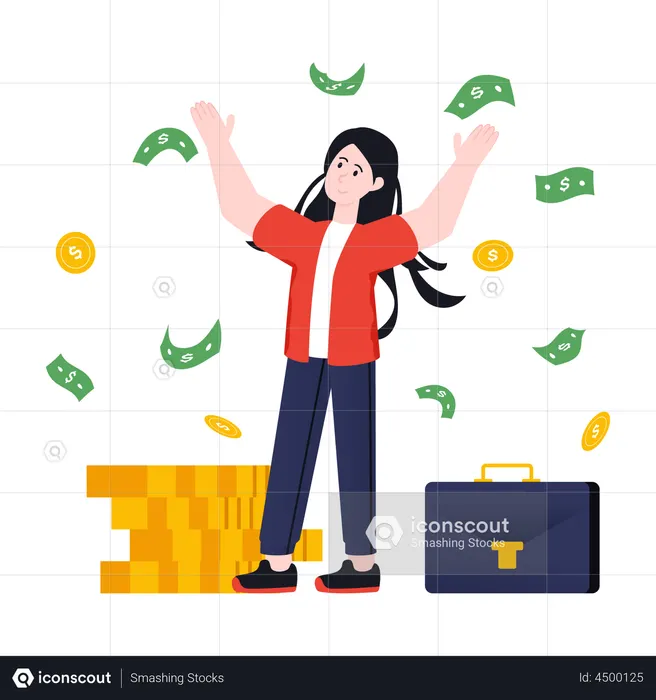 Wealth Businesswoman  Illustration