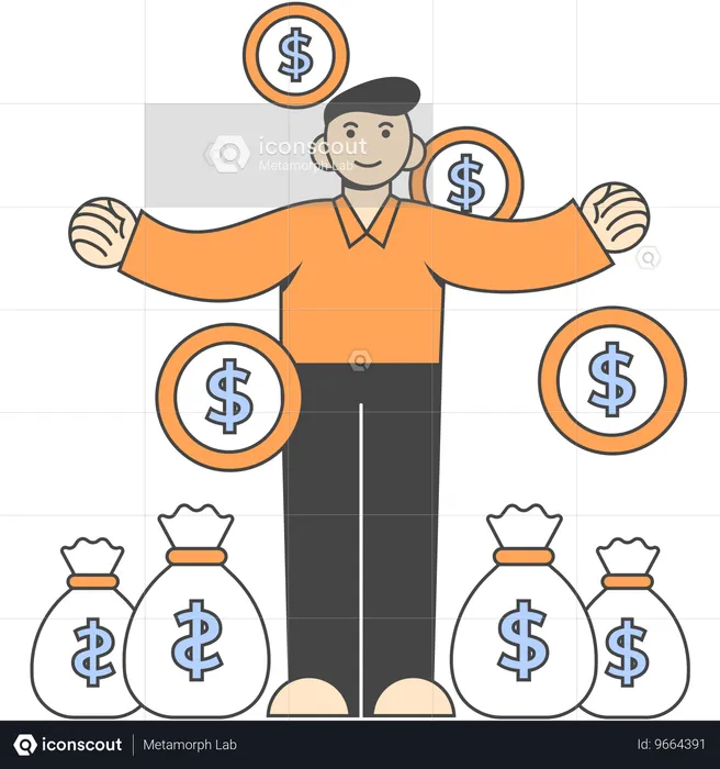 Wealth Management by businessman  Illustration