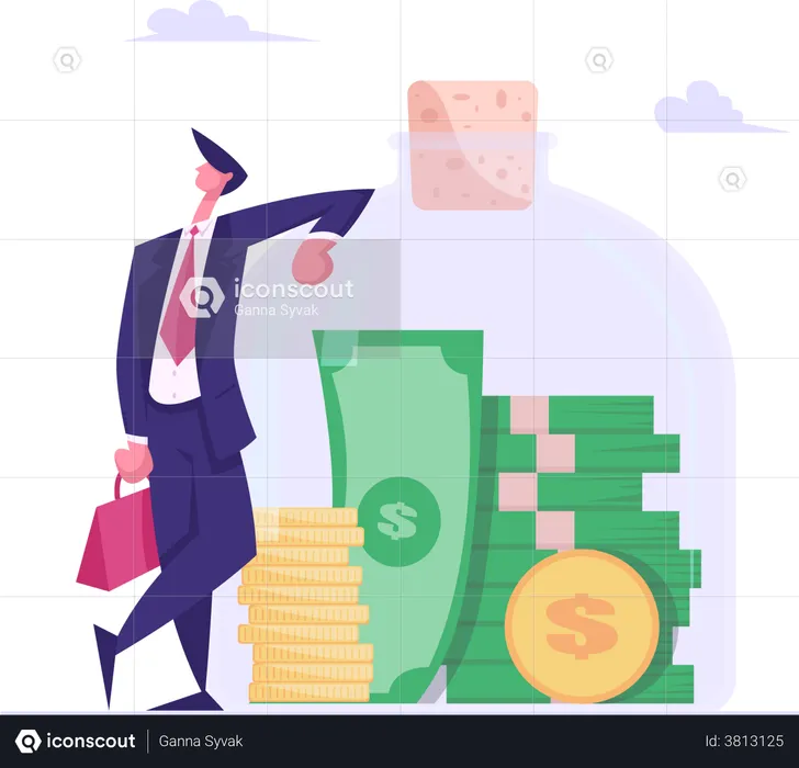 Wealthy and successful businessman  Illustration