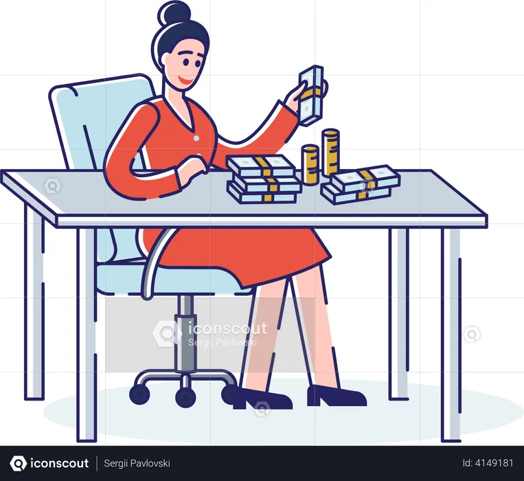 Wealthy businesswoman  Illustration