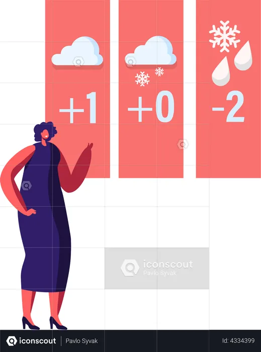 Weather news anchor presenting daily weather forecast  Illustration