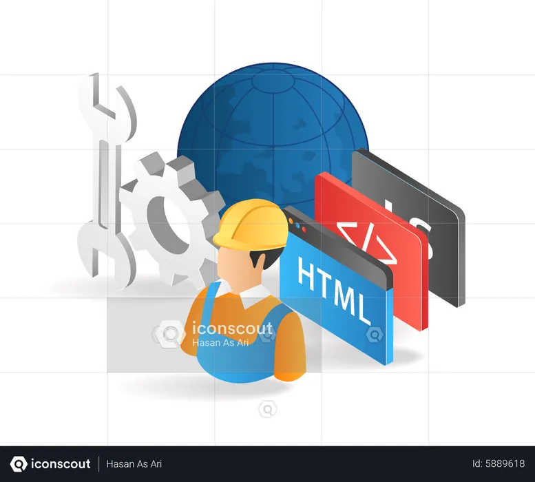 Web application developer  Illustration