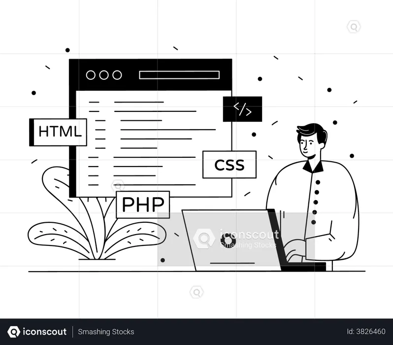 Web coding  Illustration