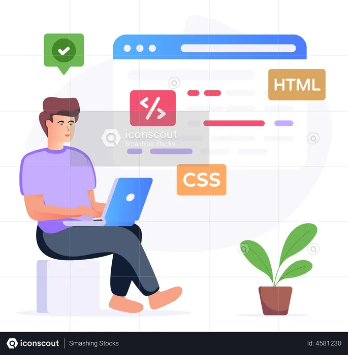 Web Coding  Illustration