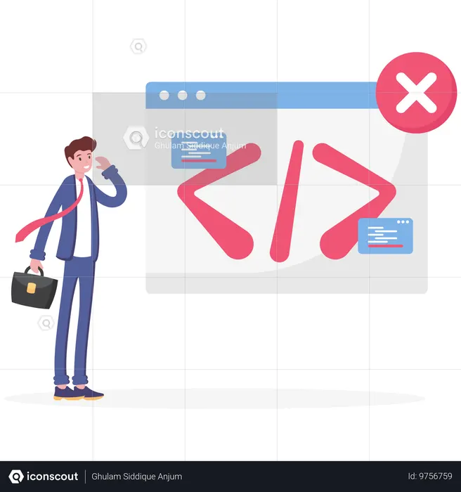 Web Coding Error Illustration - Free Download Business Illustrations ...