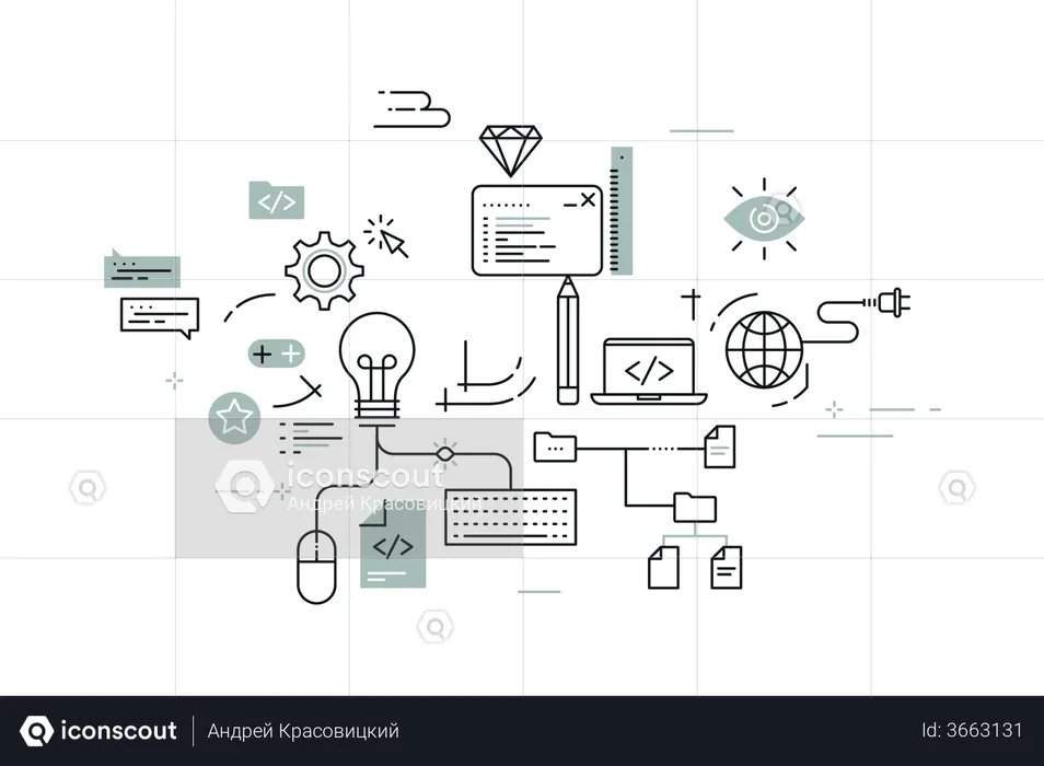 Web Coding  Illustration