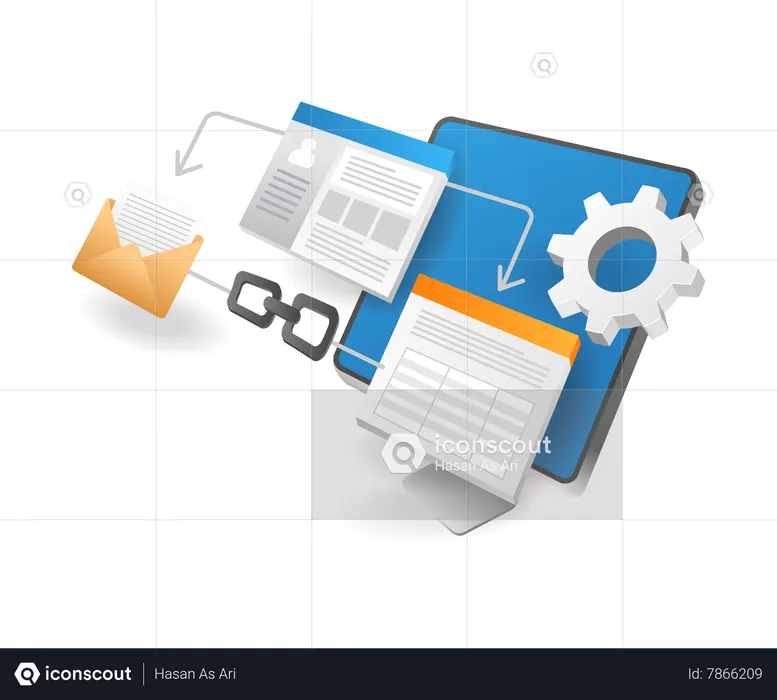 Web computer application layout design  Illustration