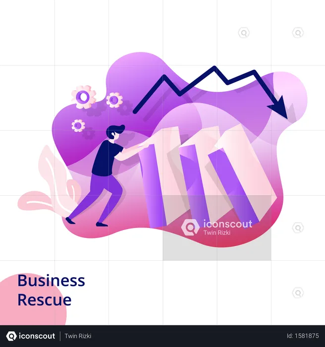 Web design page templates for Business Rescue  Illustration