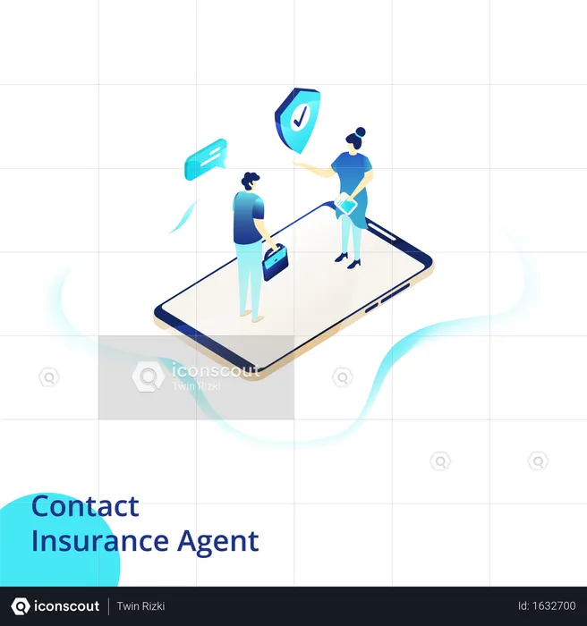 Web design page templates for Contact Insurance Agent  Illustration