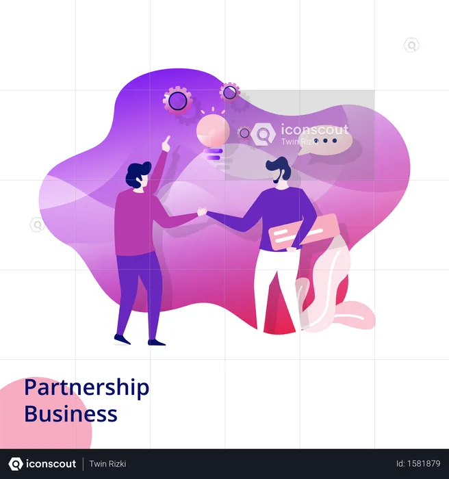 Web design page templates for Partnership Business  Illustration