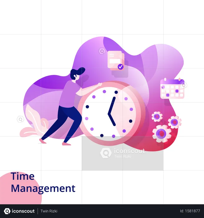 Web design page templates for Time Management  Illustration