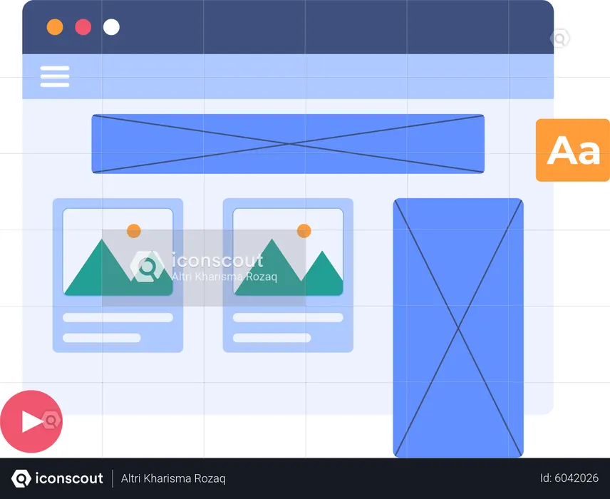 Web design with element and content  Illustration