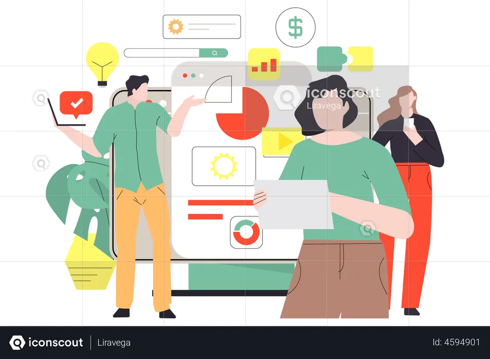 Web designer working on App UI UX  Illustration