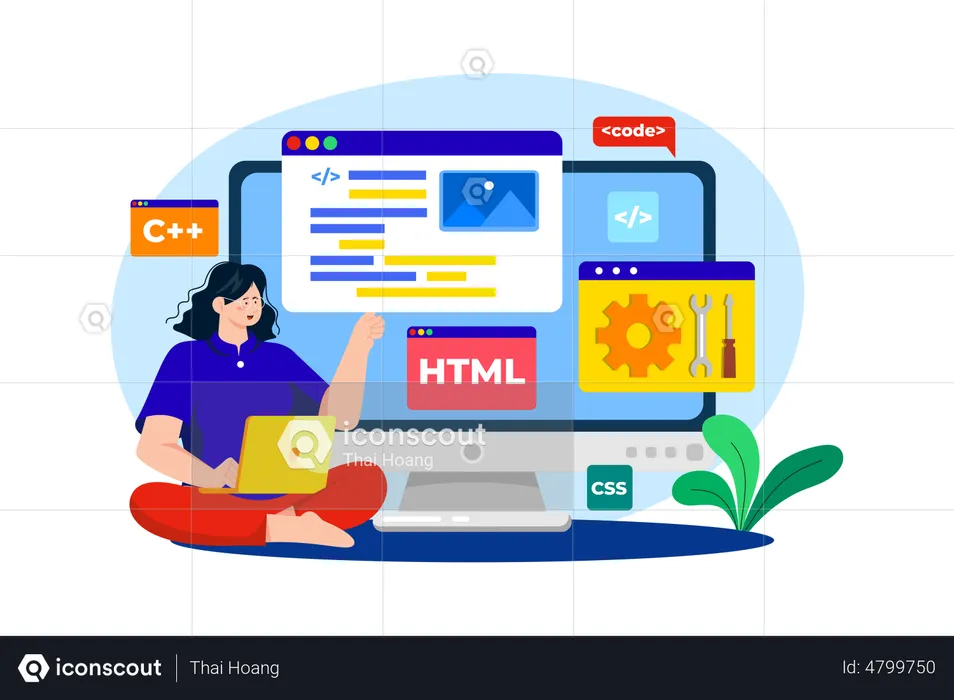 Web Developer  Illustration