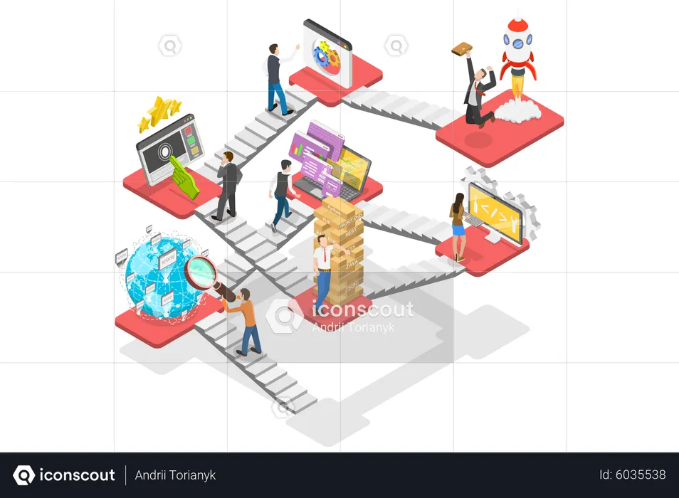 Web developer creating websites  Illustration