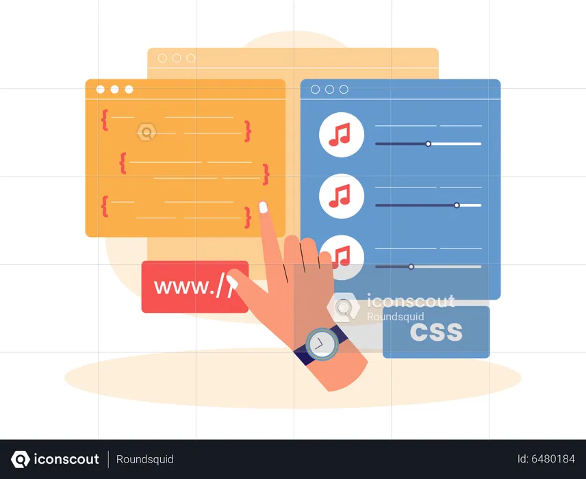Web Developer develop code  Illustration