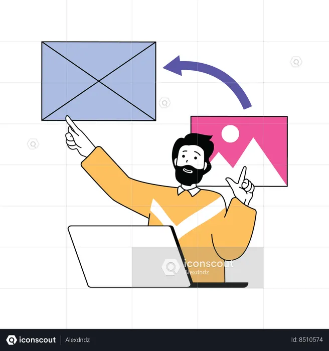 Web developer developing website  Illustration