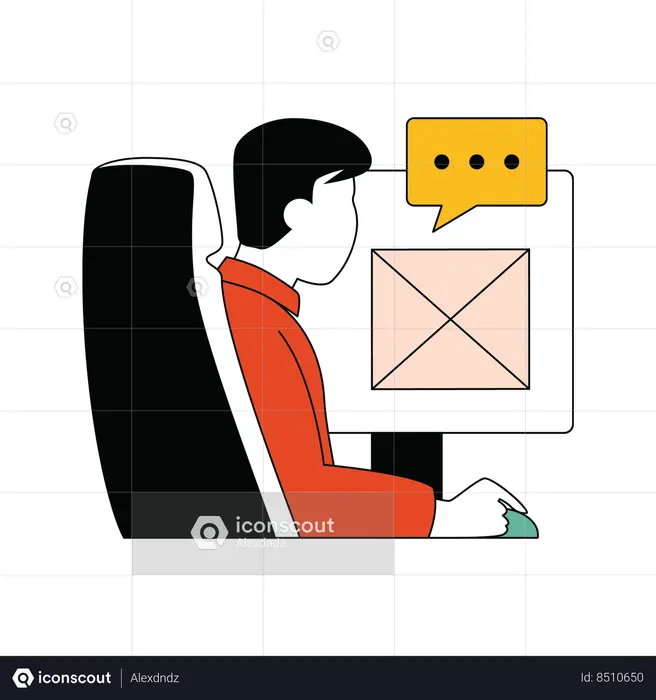 Web developer developing website  Illustration