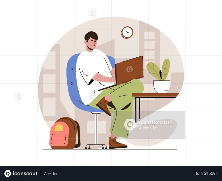 Web Developer doing coding  Illustration