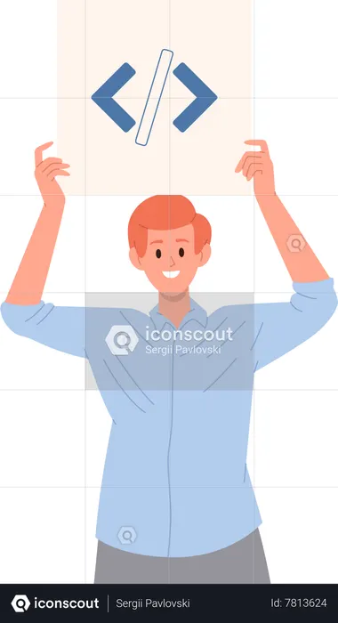 Web developer male  Illustration