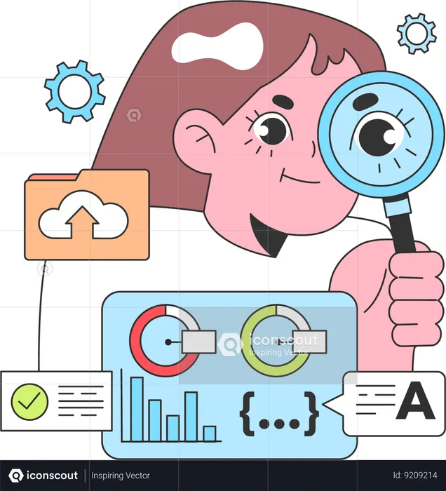 Web Developer solving bug  Illustration